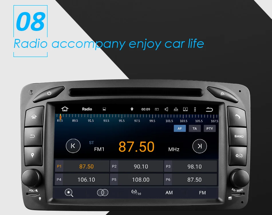 Top Eunavi 2 Din Android 9.0 Car DVD Radio Player car stereo gps navi For Benz W203 W208 W209 W210 W463 Vito Viano with wifi bt swc 14