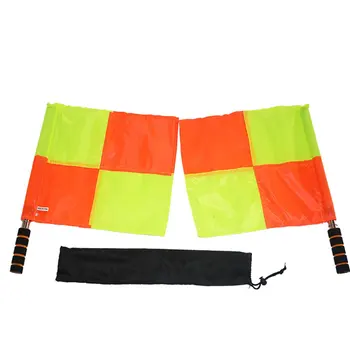 

1Pair Soccer Referee Flags Professional Fair Play Football Linesman Flags with Storage Bag Sports Game Referee Equipment