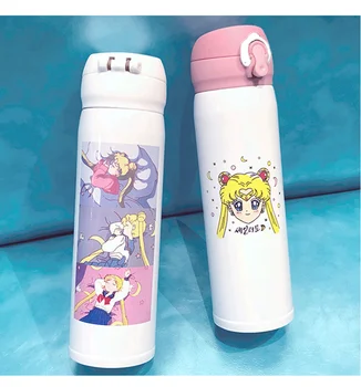 

500ml Anime Sailor Moon Portable Thermos Cup Leakproof Water Bottle Cute Cartoon Tsukino Usagi Stainless Steel Vacuum Flask New