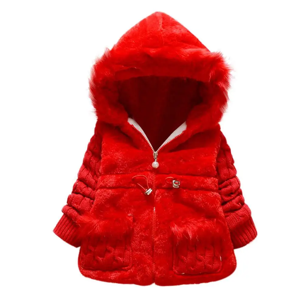  Toddler Kids Baby Girls Winter Jacket Warm Coat Thick Outwear Hooded Snowsuit Children's Winter Clo
