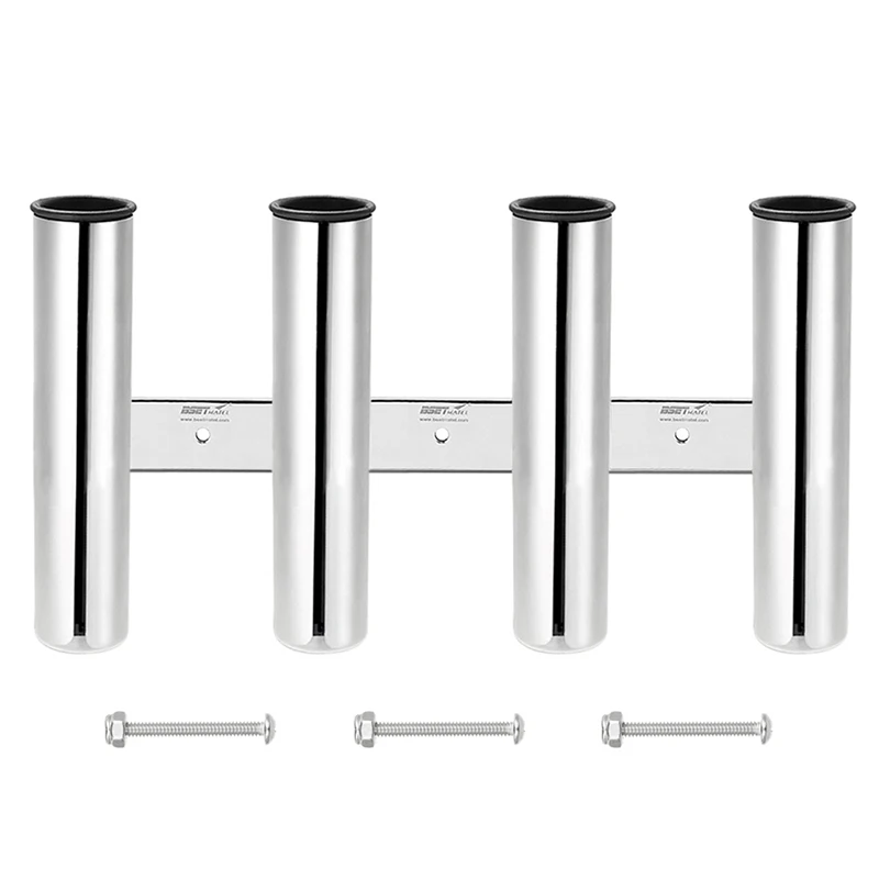 

4 Rack Rod Holder Heavy Duty Side Mount Boat Fishing Rods Keeper Bracket Steel Practical Spring Fishing Portable Holder
