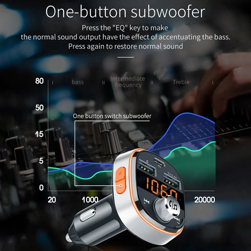 Автомобильный fm-передатчик PD 3,0 Быстрая зарядка беспроводной Bluetooth стерео двойной USB U диск TF кардридер mp3-плеер аудио красочная вспышка