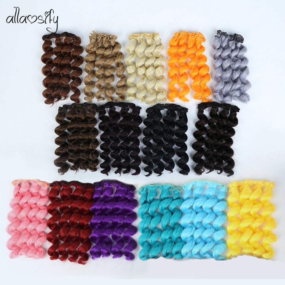 Allaosify 15 см * 100 см BJD парики Черный Золотой коричневый серебряный цвет короткие вьющиеся волосы для 1/3 1/4 1/6 куклы DIY Волосы для кукол|Куклы| | АлиЭкспресс