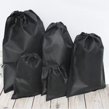 

2019 Women Reusable Shopping Bag Unisex Foldable Non-woven Drawstring Grocery Shopping Bags Eco tote Pouch Female Shopper Bags