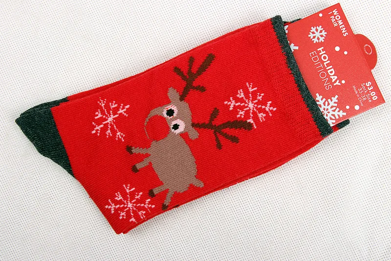 Рождественские носки унисекс, женские носки с милым рисунком Санта Клауса, снеговика, снежинки, зимние Чулочные изделия для взрослых, хлопковые индивидуальные носки Harajuku - Цвет: 12
