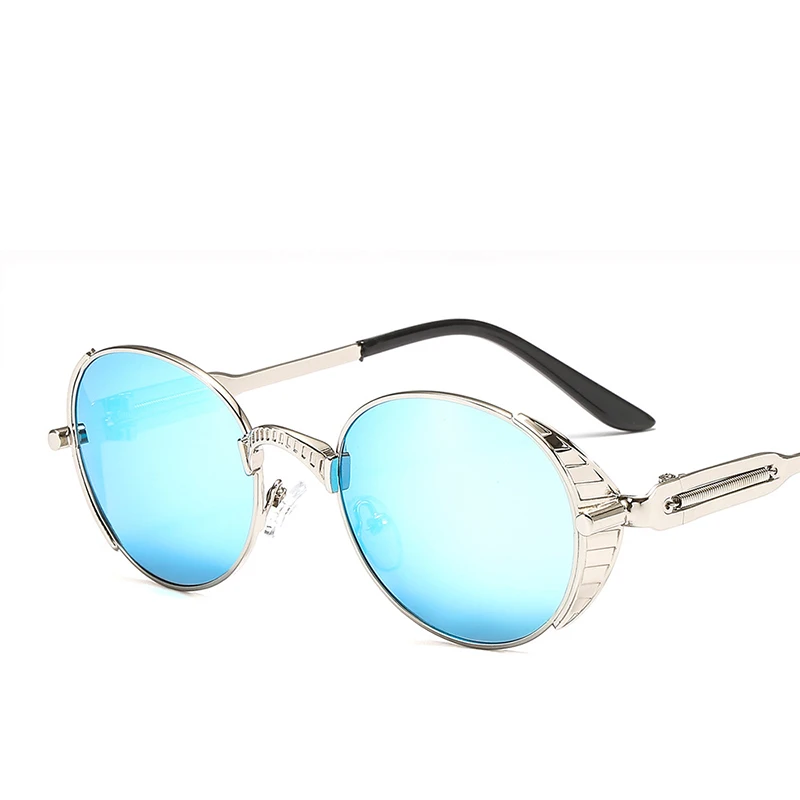 JASPEER панк винтажные мужские Солнцезащитные очки женские брендовые металлические оправы весеннее украшение личности овальные очки зеркальные очки UV400 - Цвет линз: C4