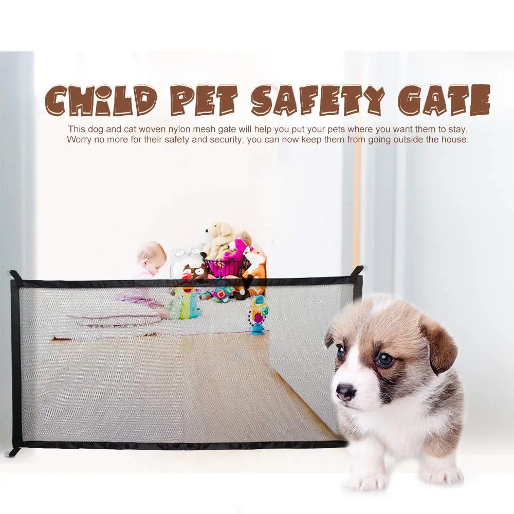 Portable Folding Pet Dog Fences Breathable Mesh Isolated Fence Pet Separation Guard Applicable Bedroom Kitchen Dogs Safety Gates