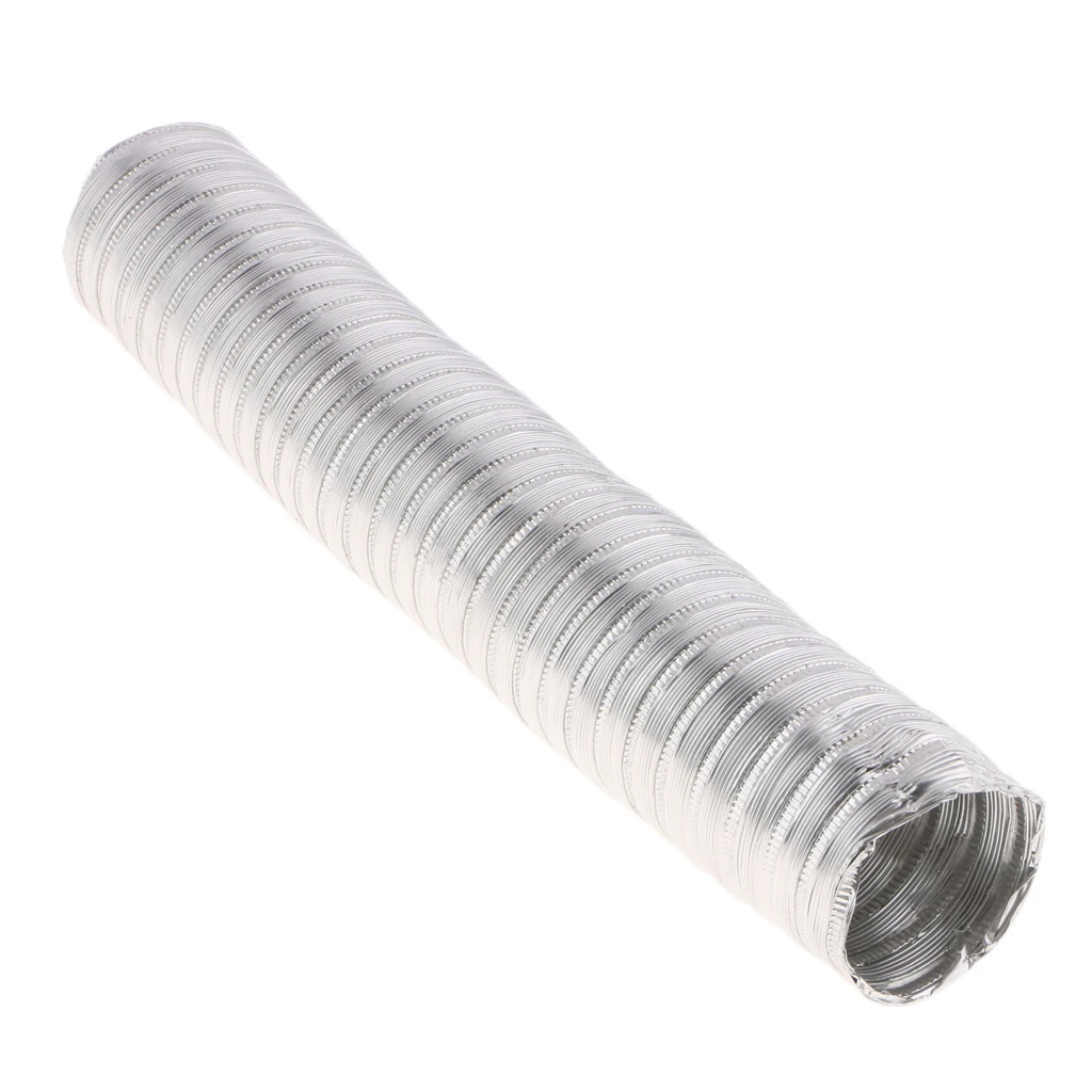Silver 55mm Hot Cold Air Intake Duct Induction Ducting Aluminum Pipe Hose