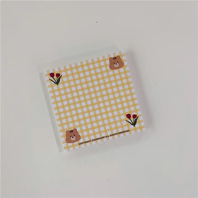 50 Sheets Cute Ins Bear Sticky Notes Loose Leaf Decoration Memo Pad Planner To Do List School Office Paper Notepad Stationery 1Pc 50 sheets A