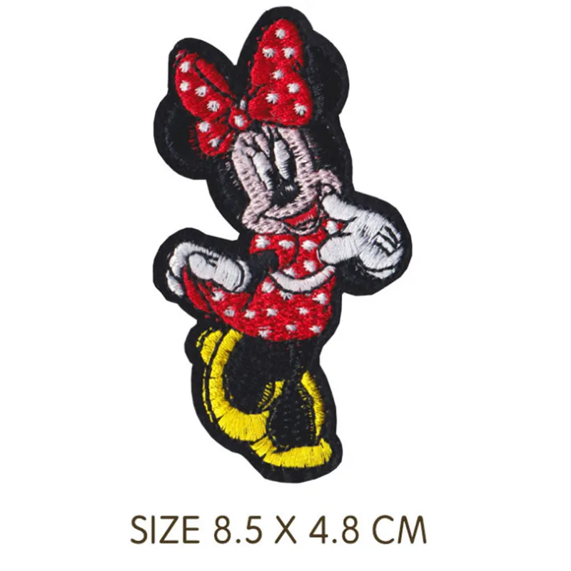 Mickey e Minnie Mouse Bordado Pano Patches para Vestuário, Ferro em Patches, Decoração de roupas, Colar