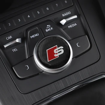 

1pcs 41mm carbon fiber black car badge multimedia sticker button decal For Audi a3 a4 a5 a6 s4 s5 s6 s7 c5 c6 b7 b8 b6 q3 q5 q7