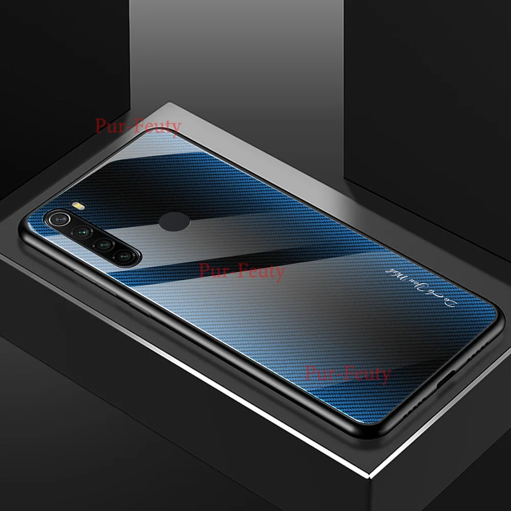 

For Xiaomi Redmi Note 8T Case Luxury Hard Tempered glass Gradient protective back cover for xredmi note 8 t fashion phone shell