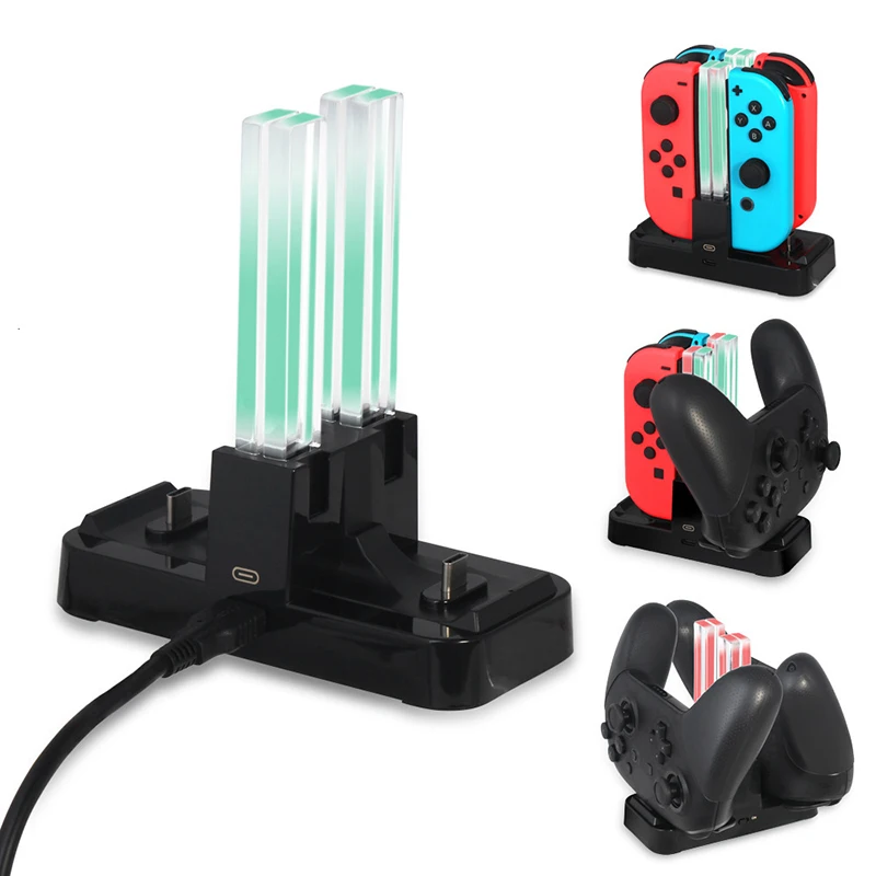 Новинка 2020 док станция 6 в 1 с USB зарядкой для Nintendo Switch светодиодный светодиодной
