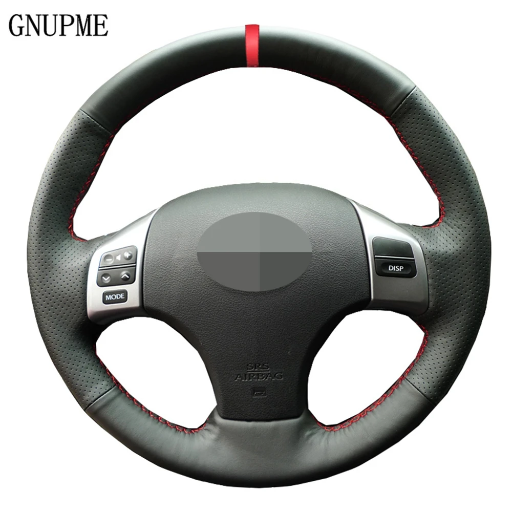 Car Steering Wheel Cover Red Marker Artificial Leather For Lexus Is
