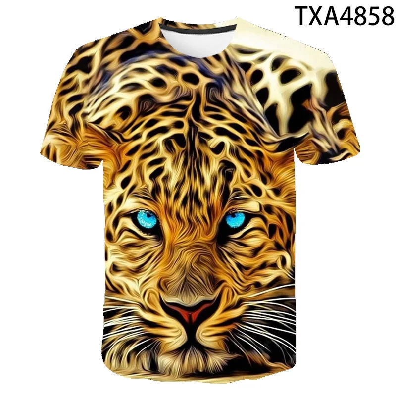 

Leopard Printed T Shirt Boy Girl Kids 3D Fashion Streetwear Men Women Children Summer Casual Short Sleeve Horror Cool Tops Tee