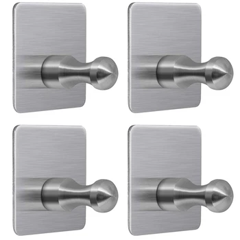 

Wall Hooks Bathroom Towel Hooks Exclusive Round Head Safe Design Stainless Steel Wall Stick Hanger for Hanging Towel Robe Keys S