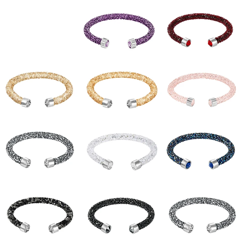

High Quality Swa Original bracelets Women Jewelry 1:1 Colored Single-ring Open Rubber Bracelet Production Free Shipping Gifts