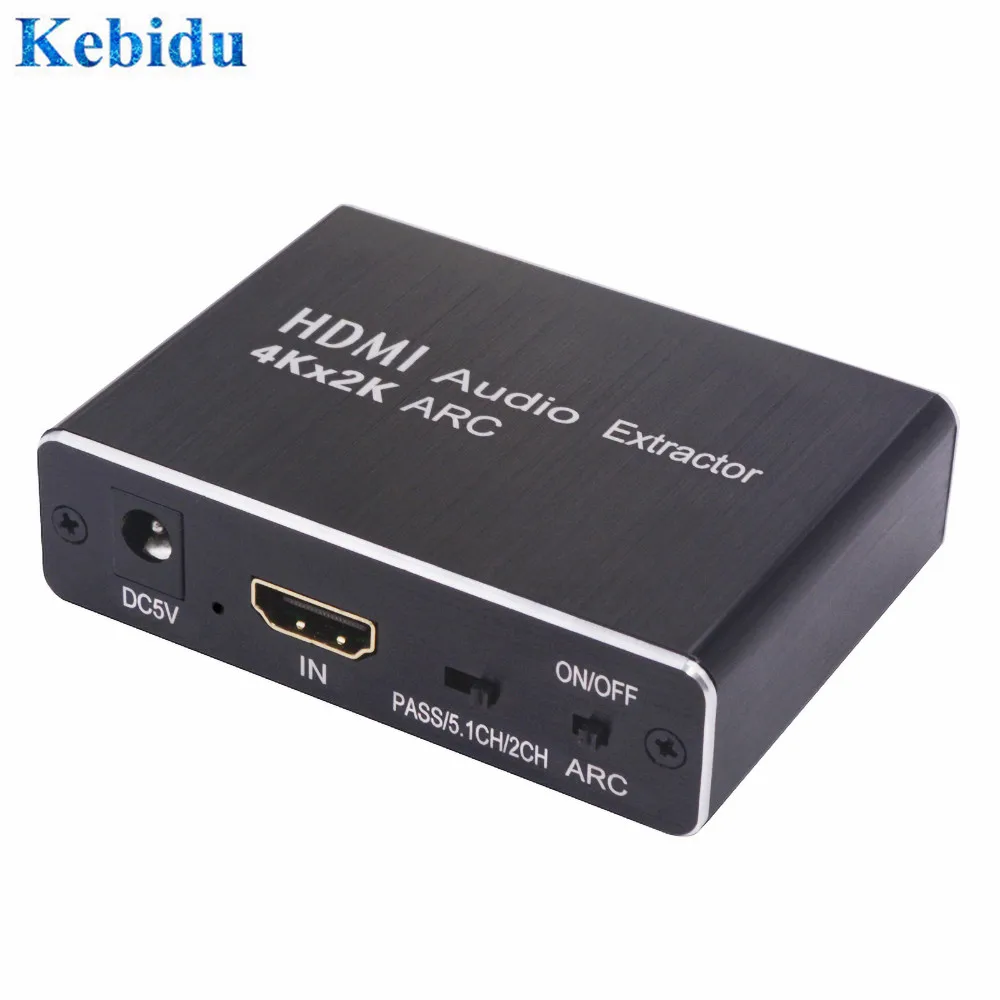 KEBIDU 4K x 2K HDMI аудио экстрактор сплиттер 5.1CH аудио сплиттер Поддержка ARC/3D+ оптический TOSLINK SPDIF ARC HDMI конвертер