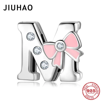 

Fashion 925 Sterling Silver sparkling CZ letter M Clips bead Fit Original reflection Bracelet Jewelry making