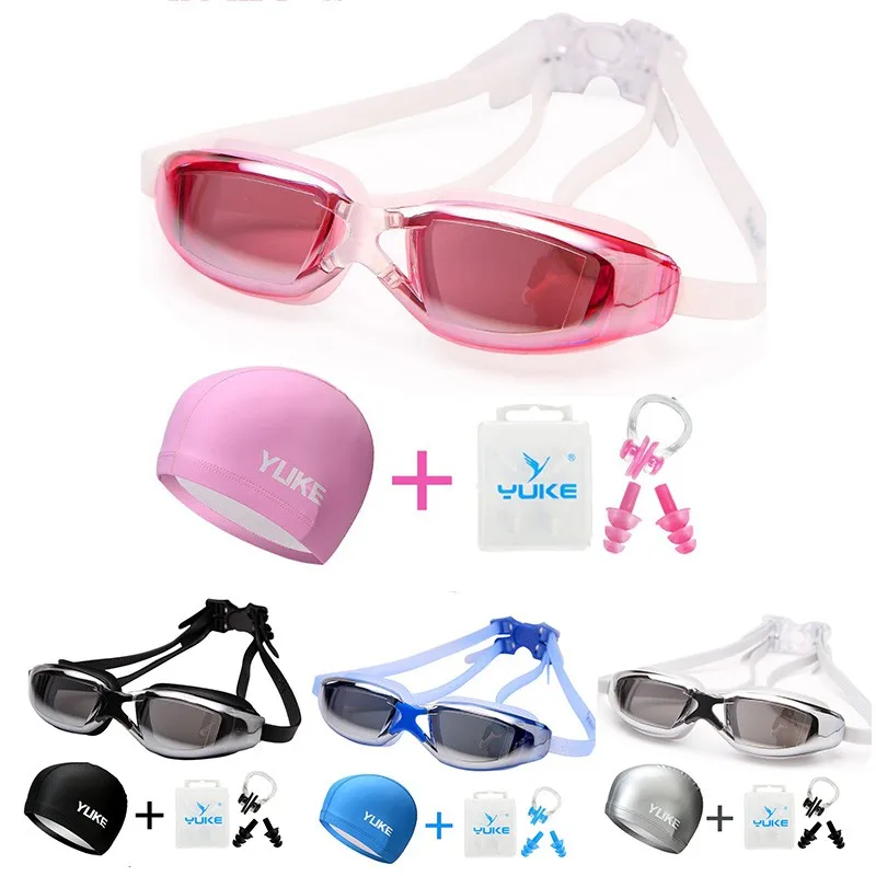 New 3Pcs Electroplating UV Waterproof Anti fog Swimwear Eyewear Swim Diving Water Glasses Gafas Swimming Goggles Women Men 3pcs protection safety glasses goggles for 808nm 850nm ir infraredd laser