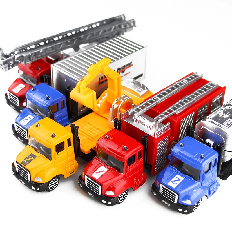 

CHILDREN'S Toy 1: 64 Alloy Car Model Excavator Model Colorful Box Packaging 12-Style