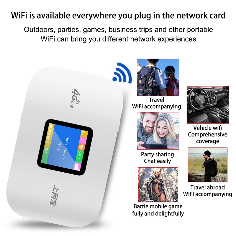 TIANJIE Unlocked High Speed Portable 3G 4G LTE Car Pocket Router Mobile Modem Wifi Hotspot with Sim Card Slot