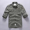 Men Summer Fashion Casual Shirts Military Camouflage Cargo Cotton Linen Shirts Male Long Sleeve Pockets Safari Army Fans Tops ► Photo 3/5