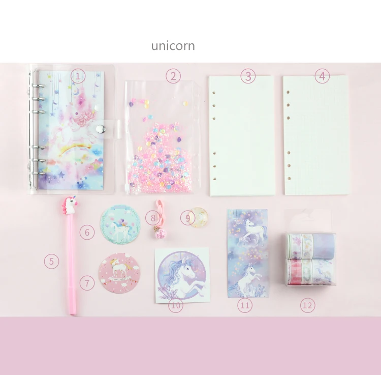 Kawaii Ocean Planner Notebook Cherry A6 Spiral Notebook Planner Organizer Binder Diary Bullet Girl Heart Cute Handbook Notebook