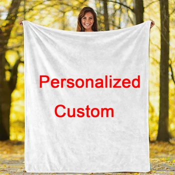 

Drop ship Personalized custom Soft Flannel blankets Alpaca For Kid Blanket Throw Blanket Bedding Thick Warm On The Bed Sofa gift