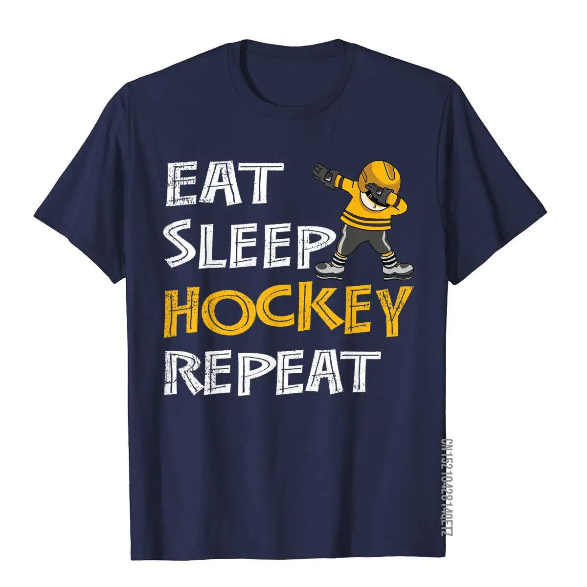 Eat Sleep Hockey Repeat Tshirt Dabbing Player Gift Boys Kids T-Shirt__B6542navy