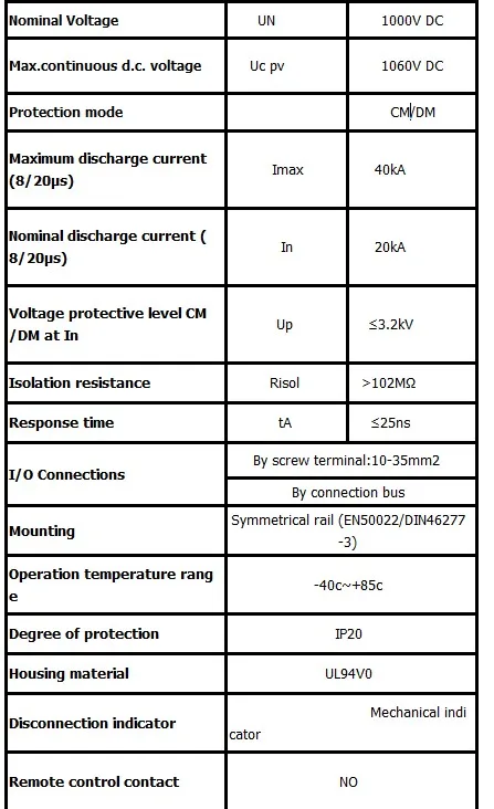 Protetor contra Surtos Protetor de Baixa 4040ka Casa Dispositivo Protetor Tensão Spd dc 1000 v 20ka Mod. 225958 2 Spd dc 1000 v 20ka 4040ka casa