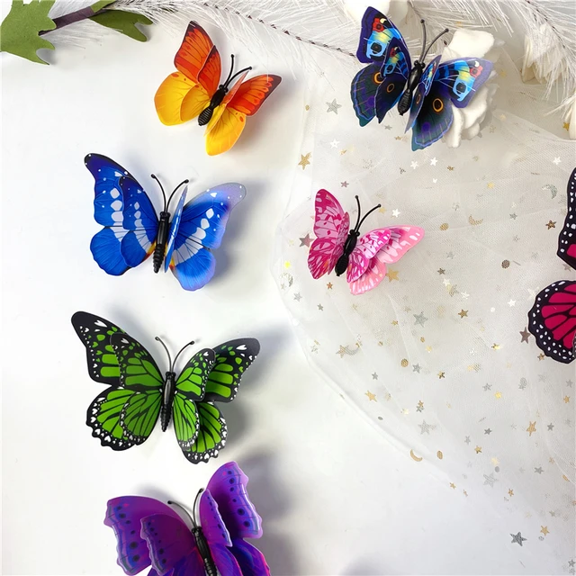 48 Pieces Butterfly Decal, Glow in The Dark 3D Butterfly Purple