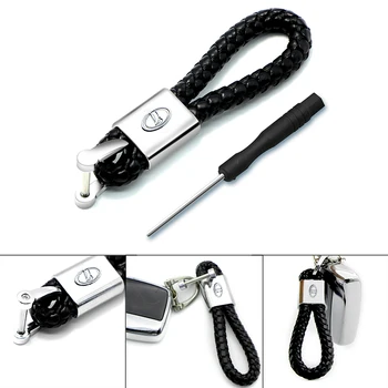 

1pcs 3D Metal+Braided rope Car Styling Keychain Key Chain Key Rings for lada VESTA niva kalina priora granta largus Car Interior