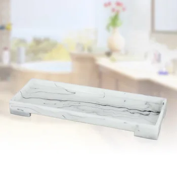 

Bathroom Accessories Set Imitation Marble Resin Storage Tray Makeup Organizer Holder Hotel Supplies Tray Wedding Gifts