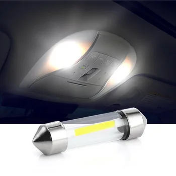 

10 Pcs C5W COB LED Double-Pointed Car Light Glass Shell Light Festoon Interior Reading Dome Lamp Auto License Plate Bulb