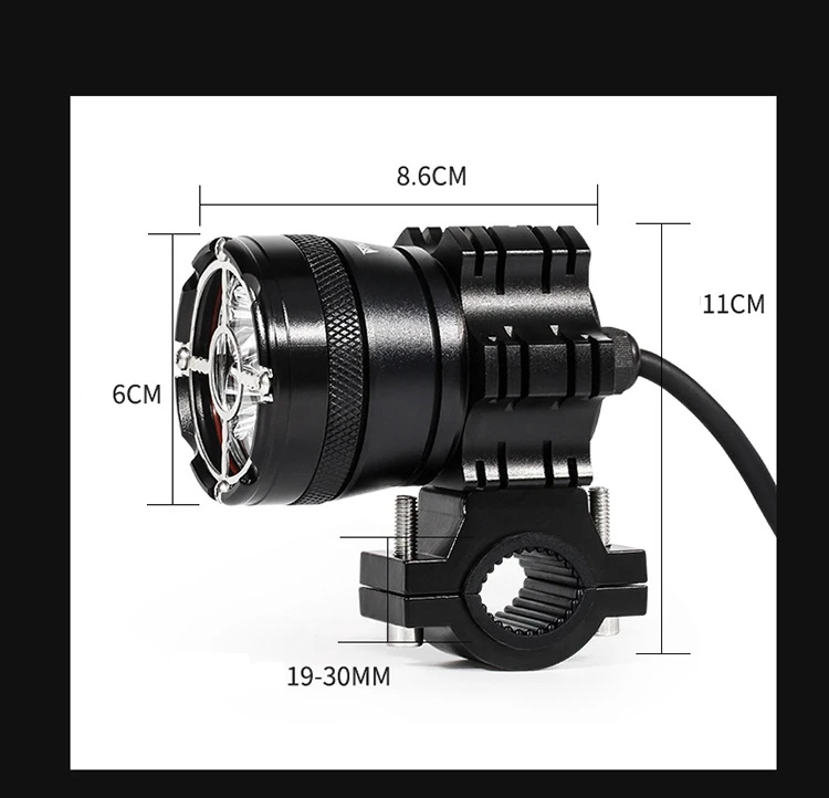 Светодиодные мото rcycle фары все алюминиевые корпуса 6/9 бусинки мото светодиодные лампы Мощная Вспышка мото крест прожектор для moto rcycle путешествия