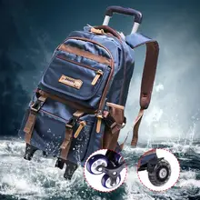 Новые модные съемные детские школьные сумки, водонепроницаемые для девочек и мальчиков, рюкзак на колесиках для детей 2/6, сумка для книг, сумка для путешествий