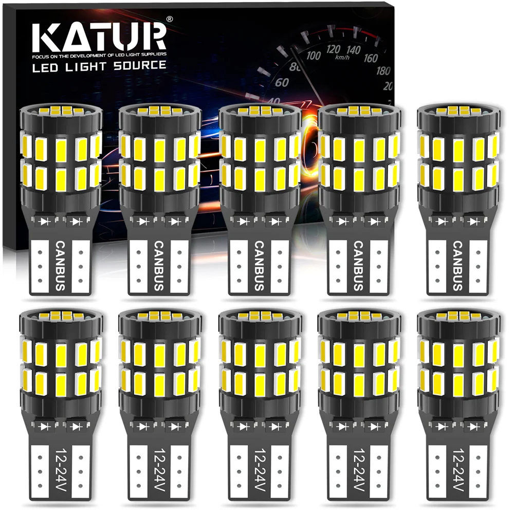 Ampoule Canbus T10 W5W 10x, sans erreur, lumière de Parking de voiture pour Skoda Octavia 2 A5 A7 Yeti Fabia Rapid Superb, ampoule d'intérieur