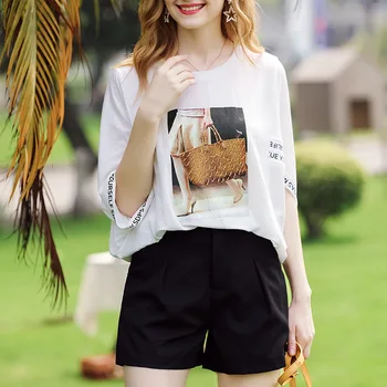 

T-shirts Women Harajuku T Shirt Female Gray Loose Long Sleeve striped crop Tops Tee