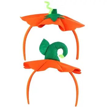 

2Pcs Plastic Cloth Pumpkin Hairband Head Bands Hair Hoops Headwear Headpiece Hair Accessories