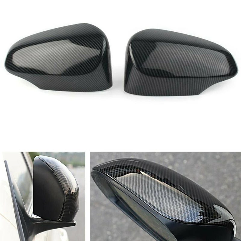 2Pcs Carbon Fiber Side Rear View Mirror Cover Trim for Toyota Corolla
