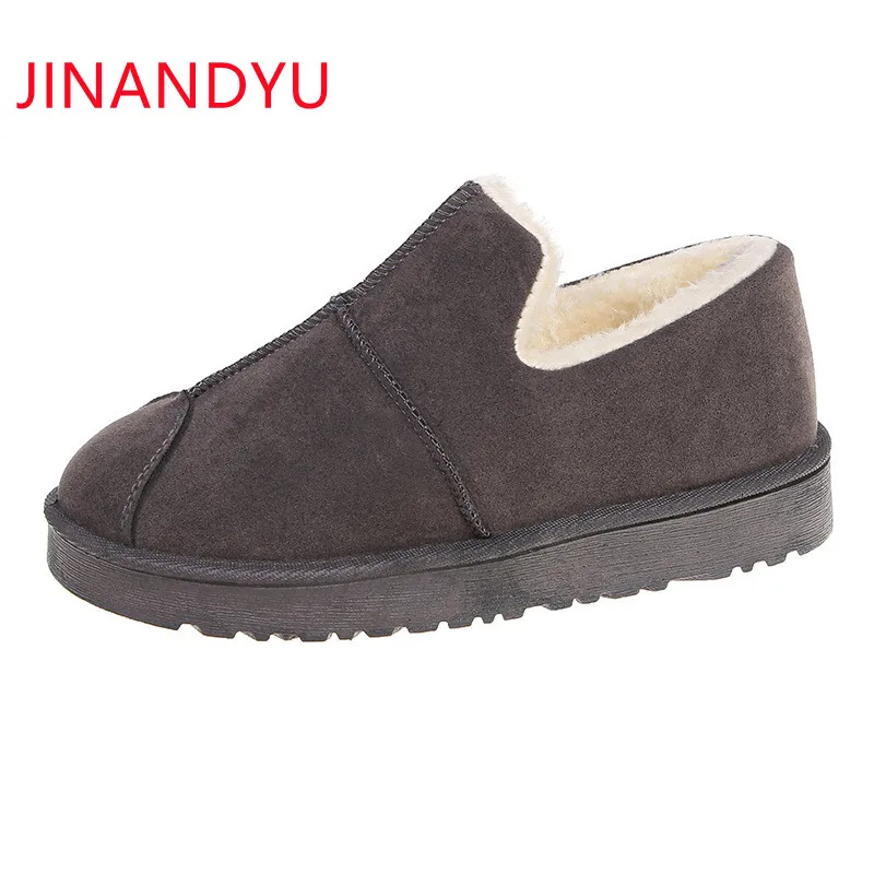 

New Women Winter Cotton Shoes Bowknot Plush Warm Snow Boots Ladies Casual Flat Short Boots Solid Color Furry Females Feetwear