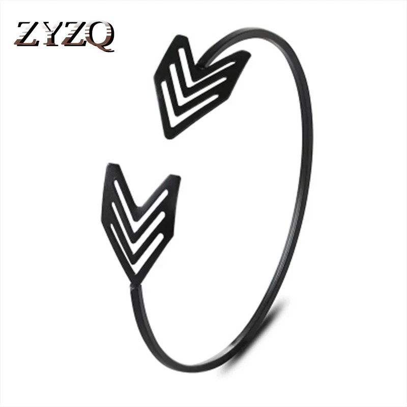 

ZYZQ Fashion Hollow Out Arrow Open Bangle Lovely Minimalist Simple Daily Accessories Jewelry For Women Cute Birthday Gift Bangle