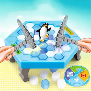 

Kids Save Penguin Ice Block Breaker Trap Toys Funny Parent Children Kids Table Game Kids Adult Toy Stress Reliever Decor