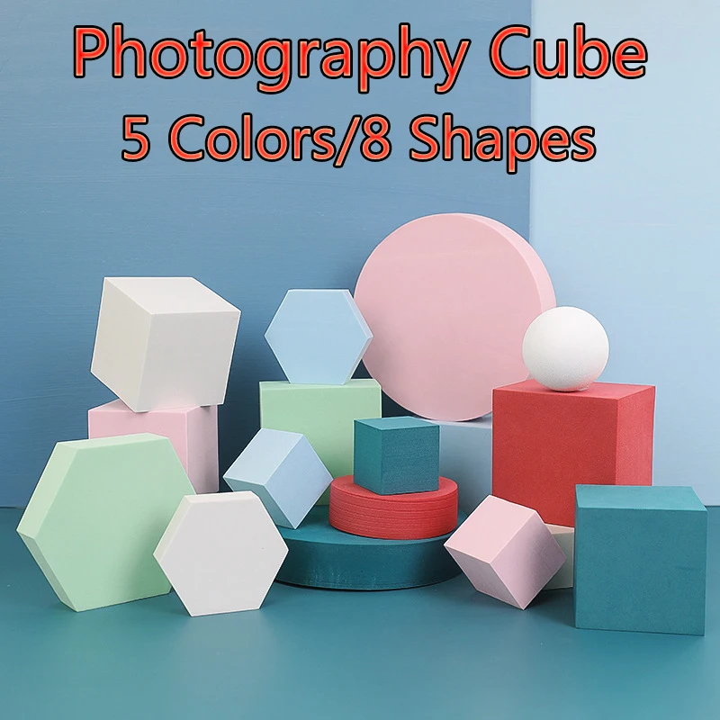 Photo Backdrop Geometry Cube Ornaments Jewelry Shooting Props Morandi Color Geometric Decoration for Photography Studio