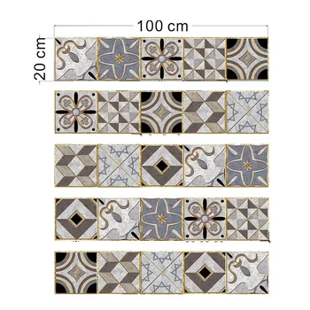 

5PCS PVC DIY Geometric Self Adhesive Tile Sticker beautiful Decal Home Decoration Pattern Wall Sticker 20*100cm New