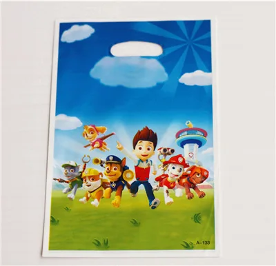 Paw Patrol посуда для вечеринки в честь Дня Рождения Костюм праздничные принадлежности чашки тарелка ложка набор деятельности события украшения партии поставки - Цвет: 6pc(gift bag)