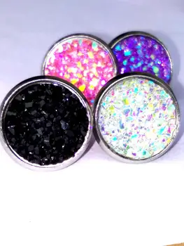 

50 Pairs Assorted Crystals Druzy Stone Resin Stone Round Stud Earrings Set Women