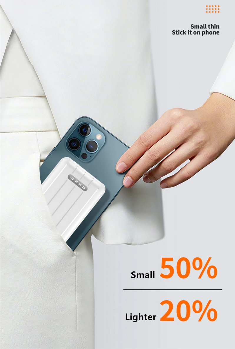 best portable charger for iphone 10000mAh 15W Power Bank Magnetic Wireless Fast Charger Powerbank Mobile Phone Battery For iPhone 12 13 Pro Max mi Xiaomi Samsung small power bank