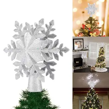 

Christmas Decor Projector Lights For Christmas Tree Top Snowflake Projector LED Rotating Snowflake 3D Glitter Lights Xmas Decor